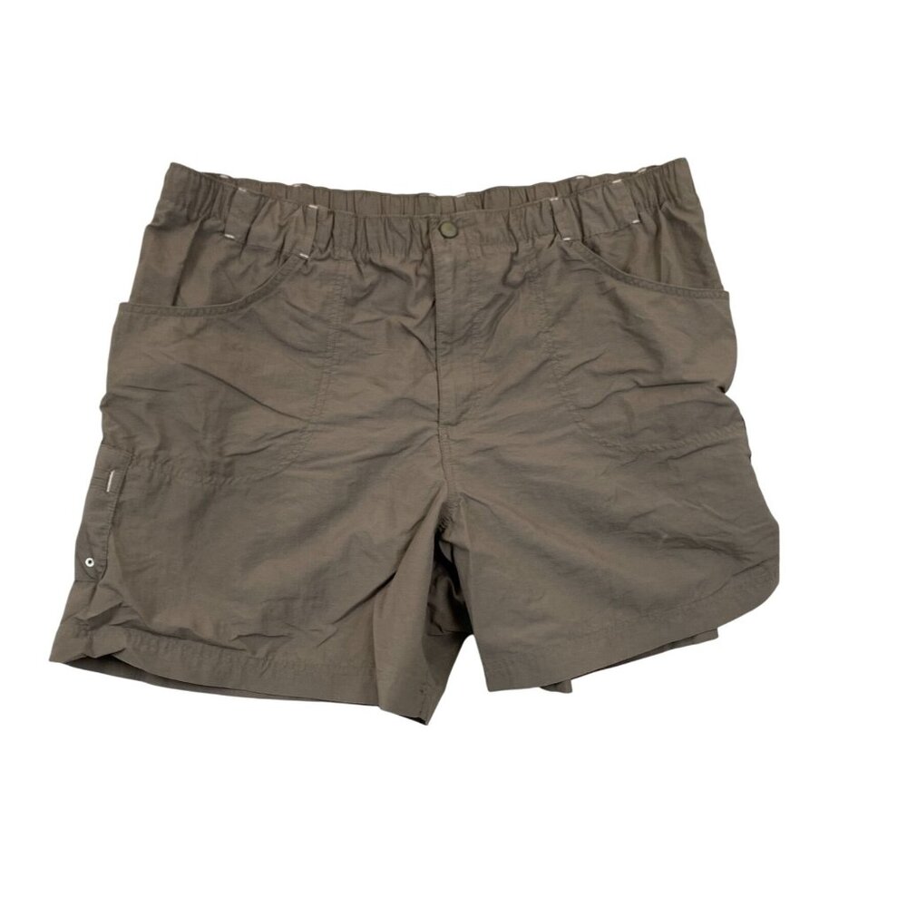Columbia Womens Cargo Shorts Size XL Brown Pull On Outdoors Hiking Elastic Waist